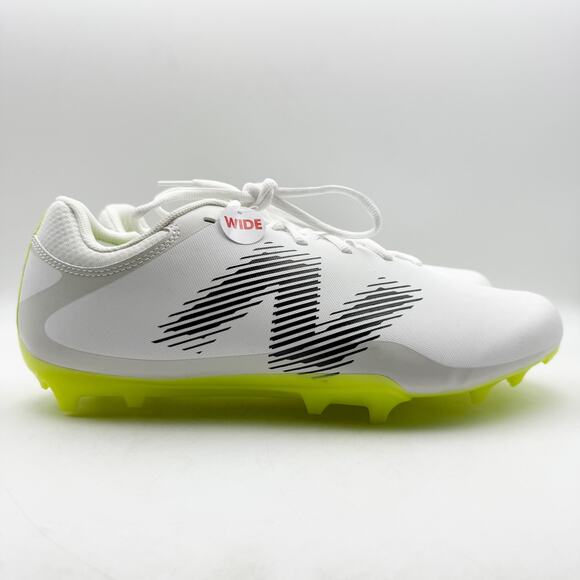 New Balance Mens Rush V4 Low Lacrosse Cleatss Size 12 White Neon Green NWOB - Picture 3 of 12